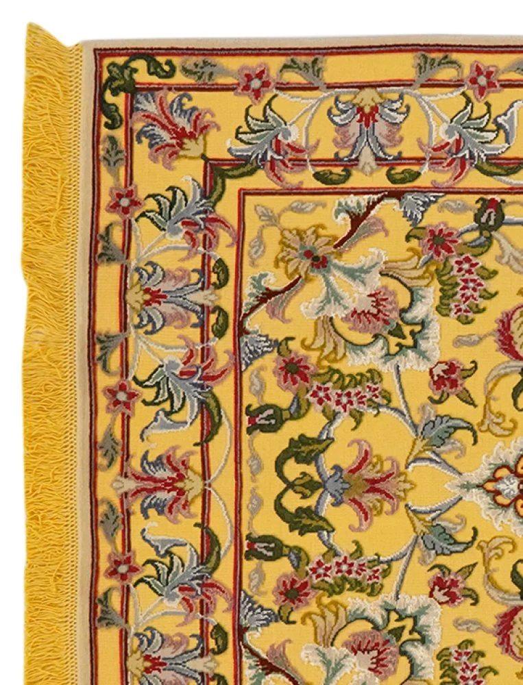 Tabriz 50 Raj · Handgeknüpft – Gelb, 148x99 cm