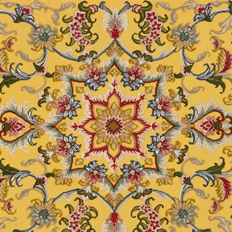 Tabriz 50 Raj · Handgeknüpft – Gelb, 148x99 cm