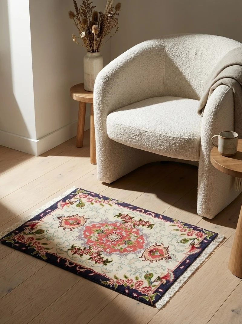 Tabriz 50 Raj · Handgeknüpft – Beige, 47x34 cm