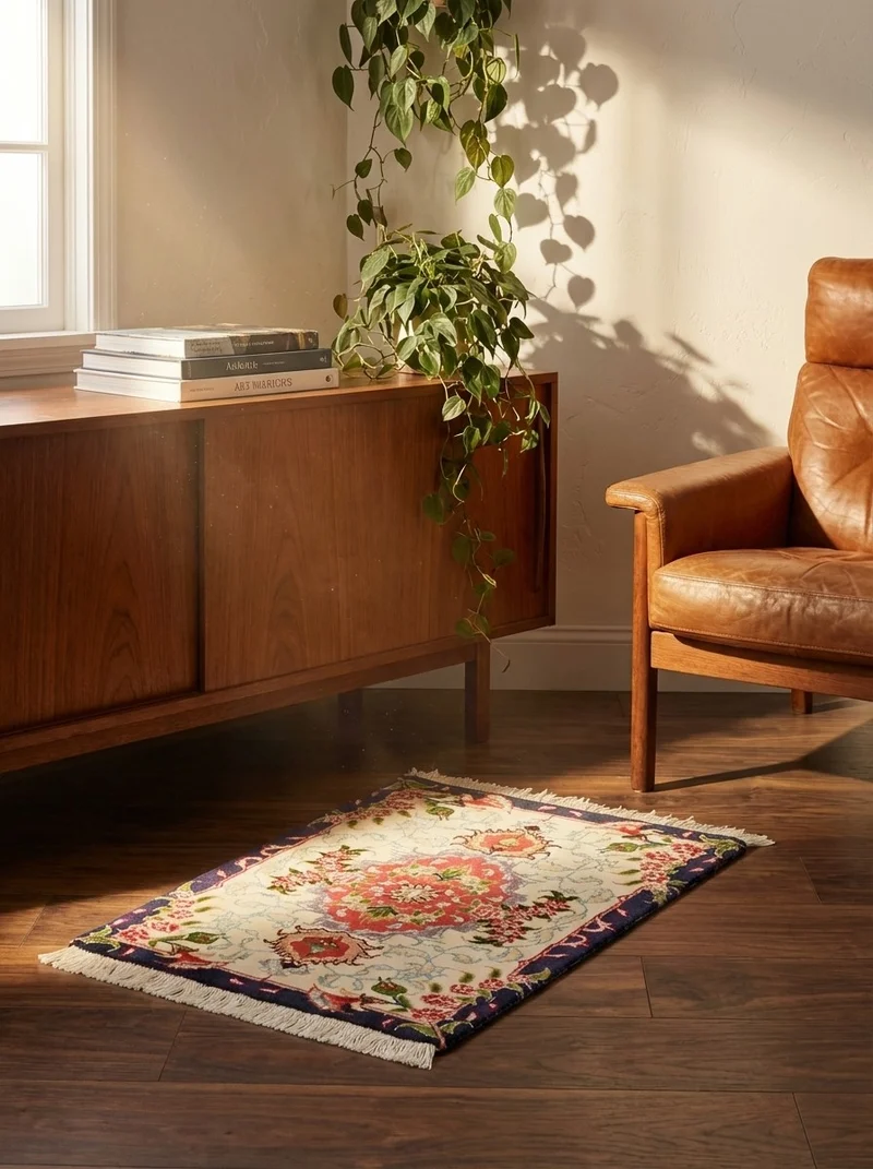 Tabriz 50 Raj · Handgeknüpft – Beige, 47x34 cm