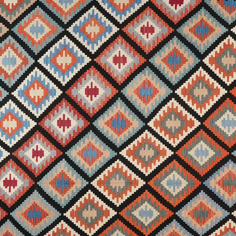 Kelim Gashgai · Handgewebt – Schwarz, 378x305 cm