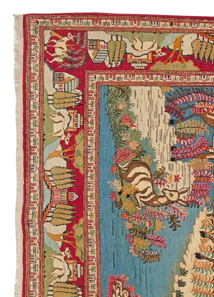 Kashan · Handgeknüpft – Blau, 210x135 cm