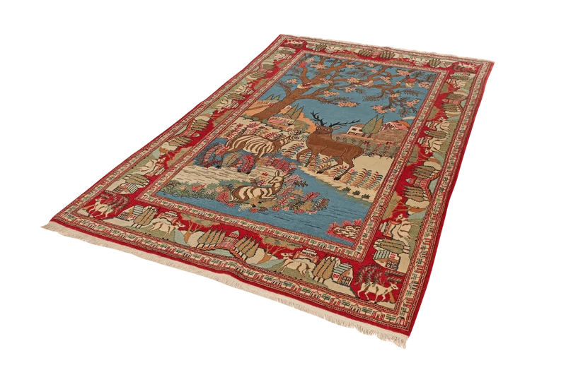 Kashan · Handgeknüpft – Blau, 210x135 cm