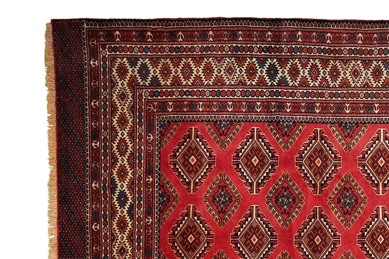 Turkman · Handgeknüpft – Rot, 292x213 cm