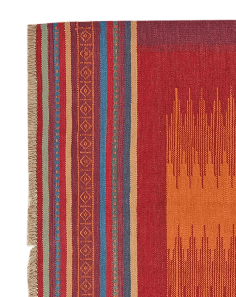 Kelim Gashgai · Handgewebt – Orange, 248x107 cm
