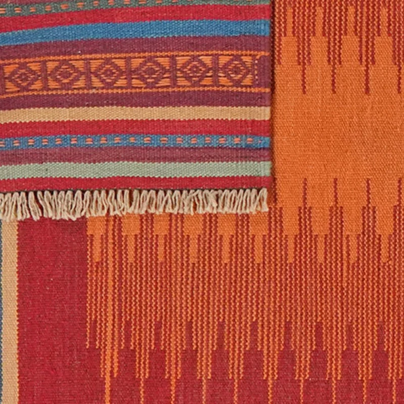 Kelim Gashgai · Handgewebt – Orange, 248x107 cm