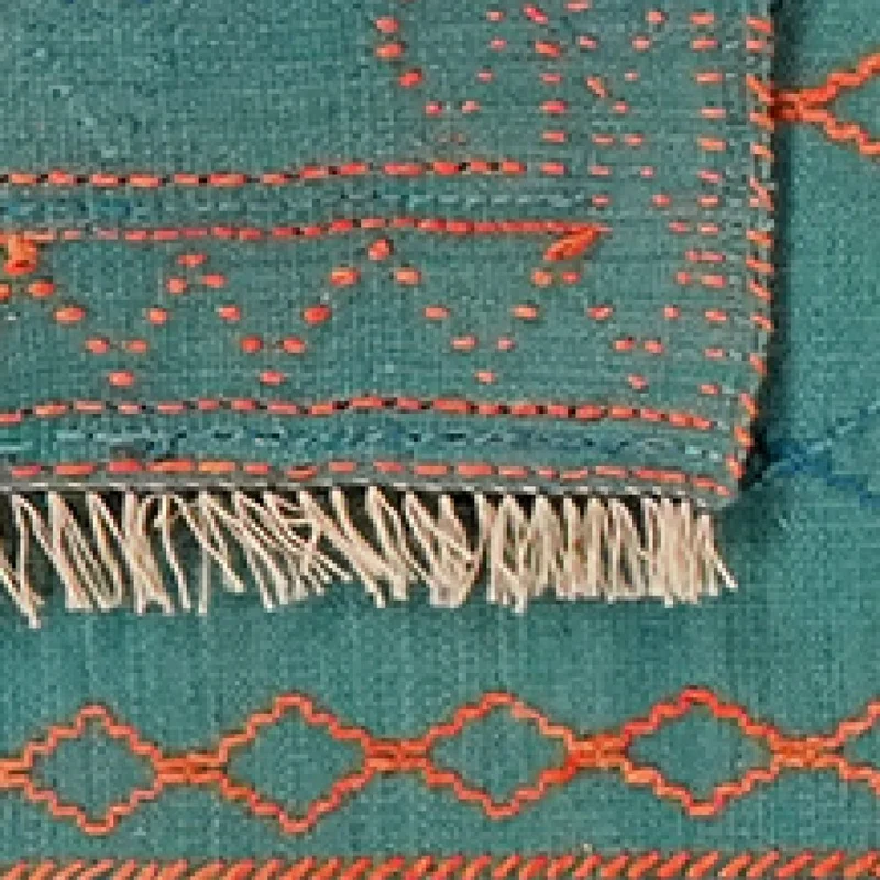 Kelim Gashgai · Handgewebt – Grün, 207x58 cm