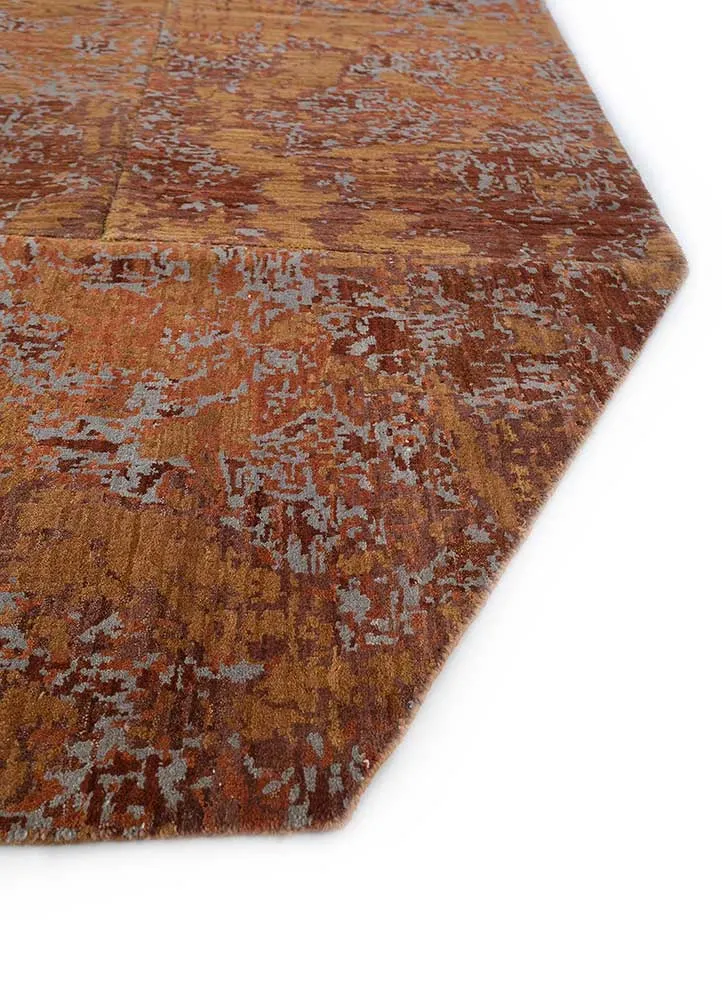 Wollteppich sonderform - 167 x 212 cm - orange
