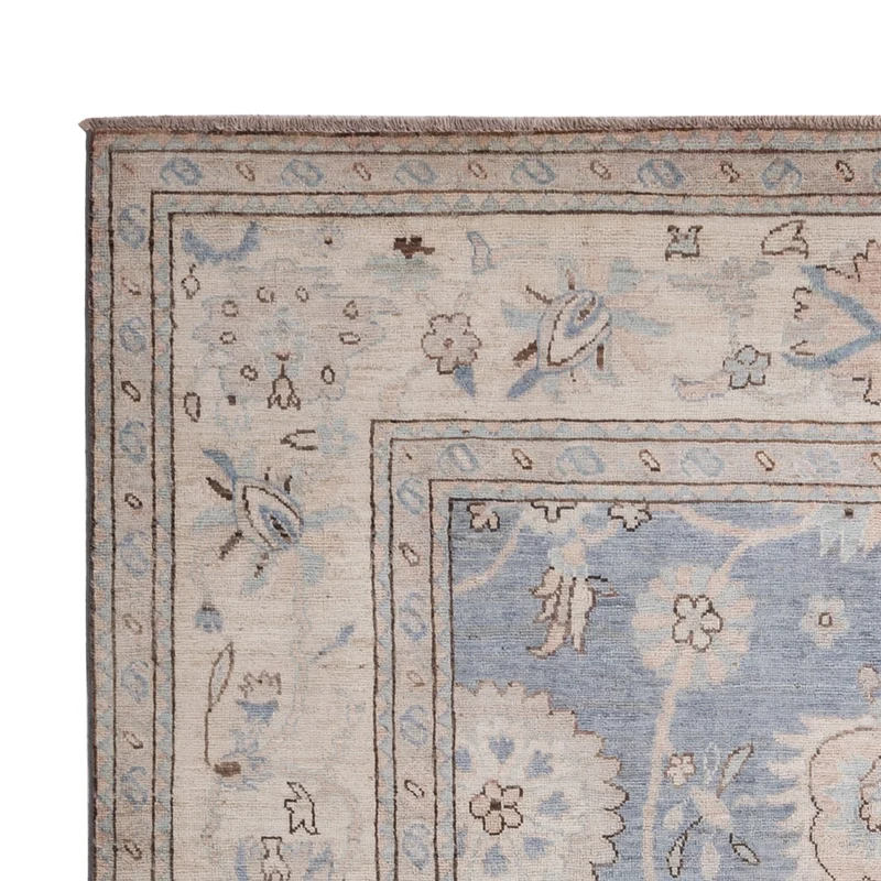 Usak Teppich 206x301cm - Orientteppich - hellblau