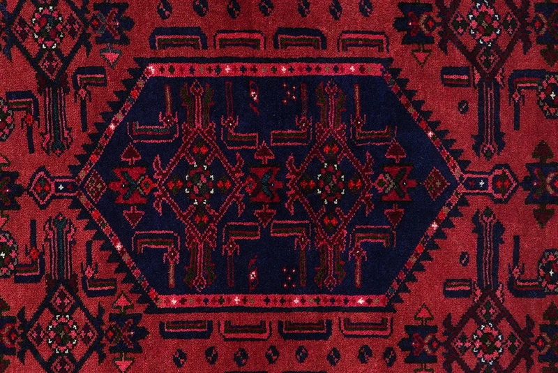Khamseh · Handgeknüpft – Rot, 202x130 cm