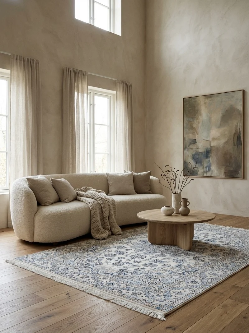 Nain 9La · Handgeknüpft – Beige, 205x129 cm