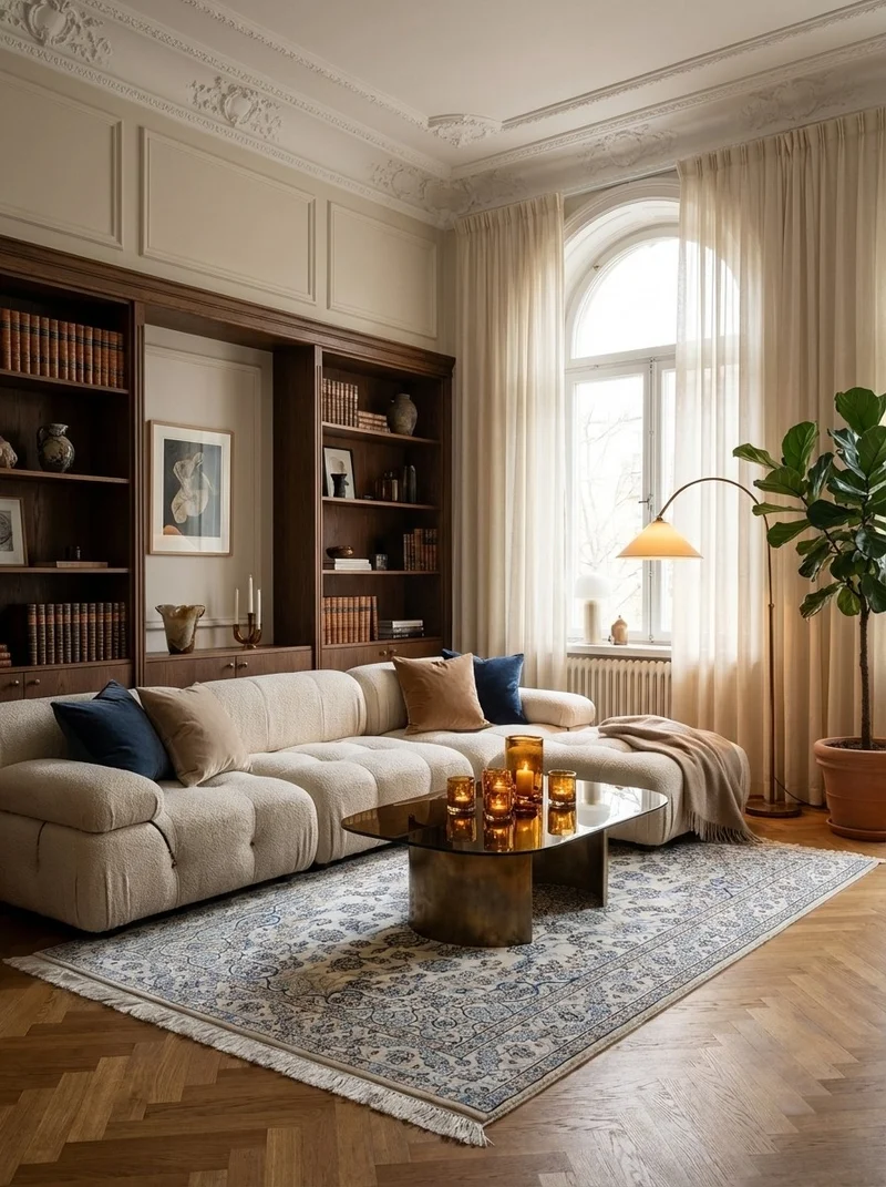 Nain 9La · Handgeknüpft – Beige, 205x129 cm