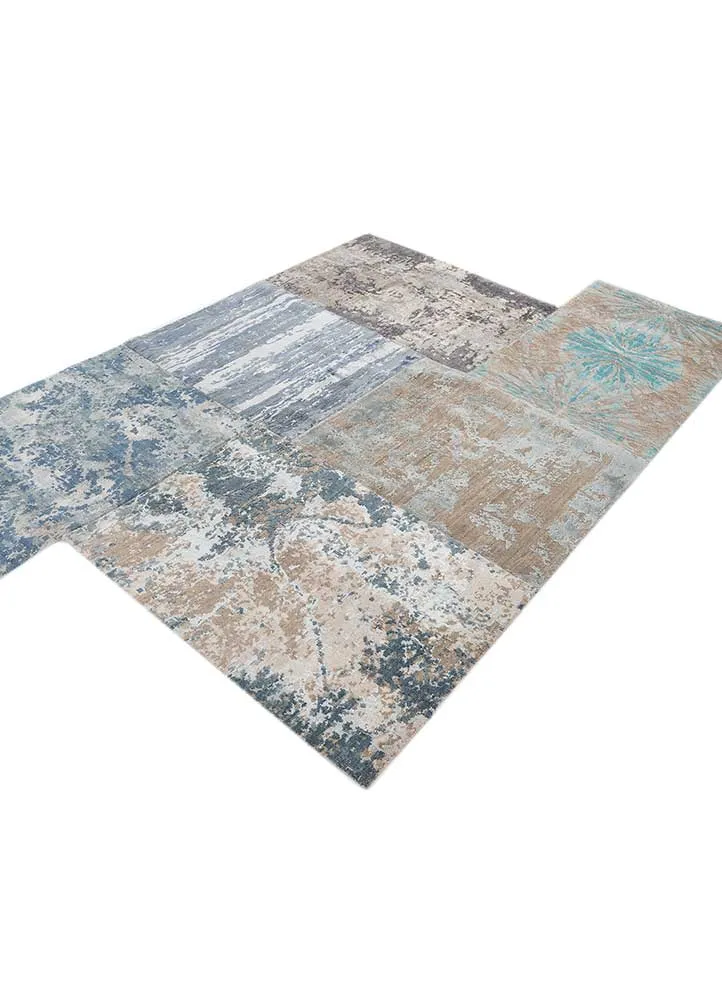 Wollteppich sonderform - 150 x 240 cm - grau