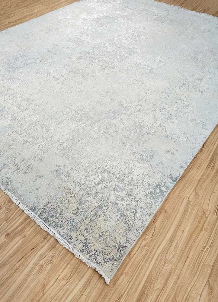 Wollteppich - 235 x 298 cm - silber