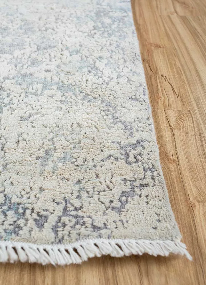 Wollteppich - 235 x 298 cm - silber