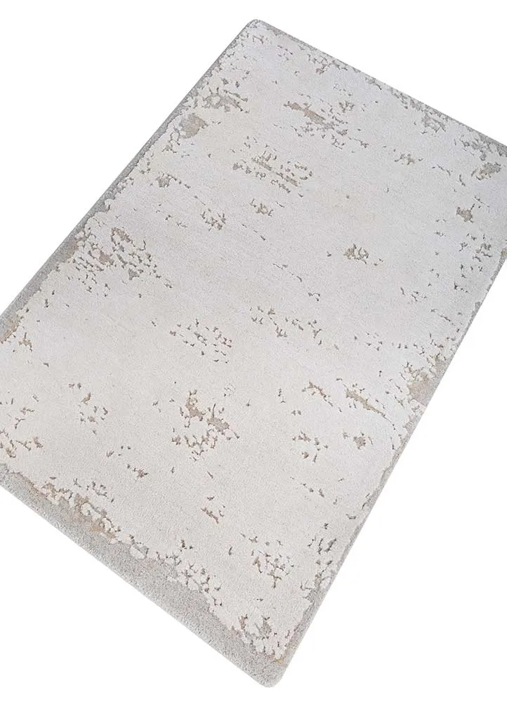 Wollteppich - 60 x 90 cm - silber