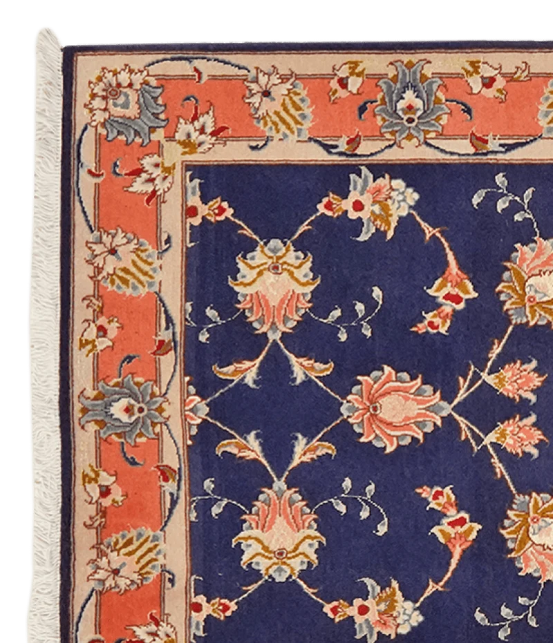 Tabriz 50 Raj · Handgeknüpft – Blau, 201x79 cm