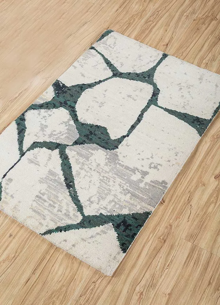 Wollteppich - 60 x 90 cm - grün