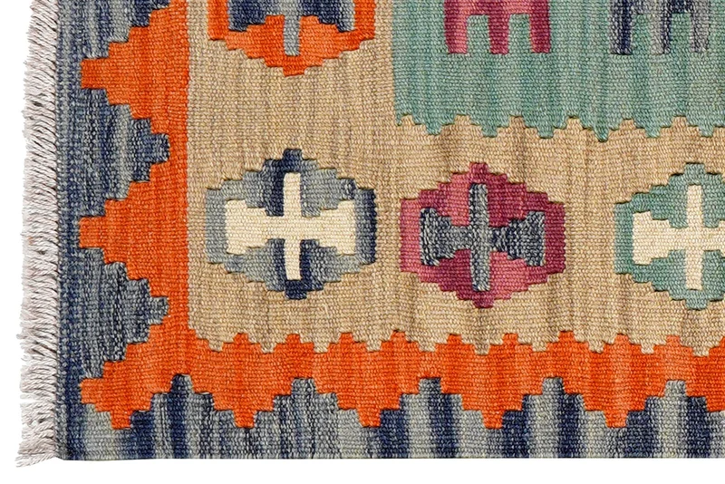 Kelim Gashgai · Handgewebt – Beige, 91x64 cm