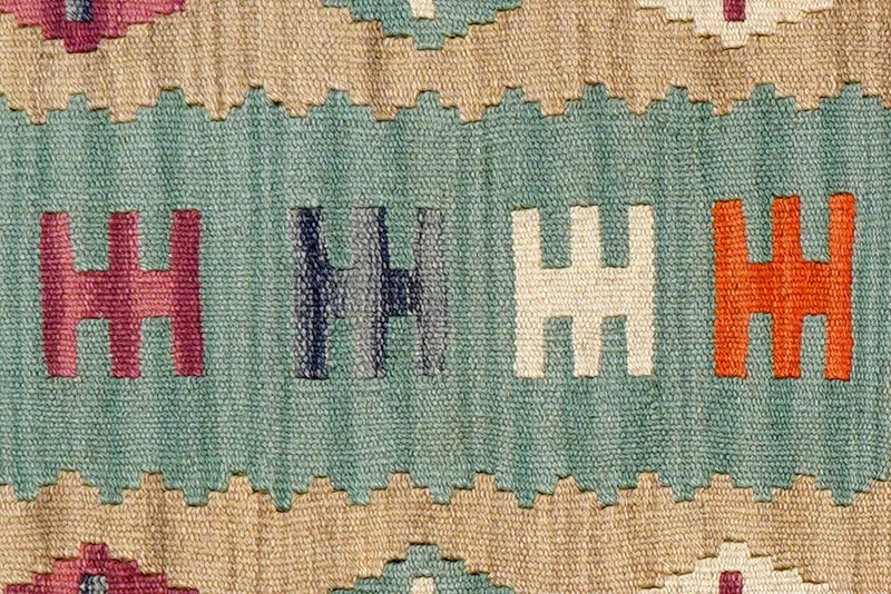 Kelim Gashgai · Handgewebt – Beige, 91x64 cm