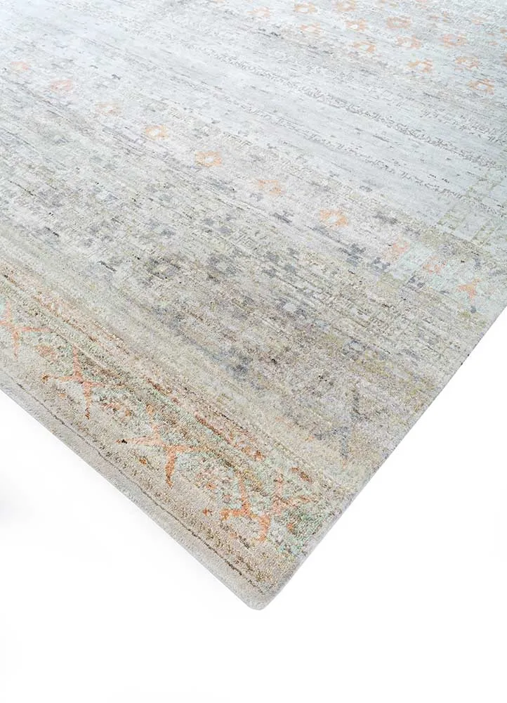 Wollteppich - 240 x 300 cm - silber