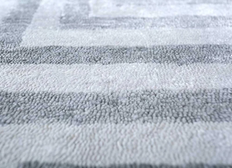 Viskose Teppich quadratisch - 345 x 345 cm - silber