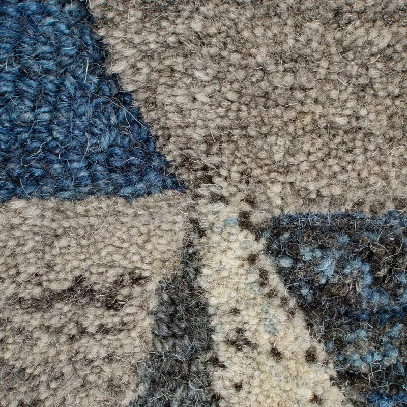 Kelim Teppich - Mado Asher Grau Blau