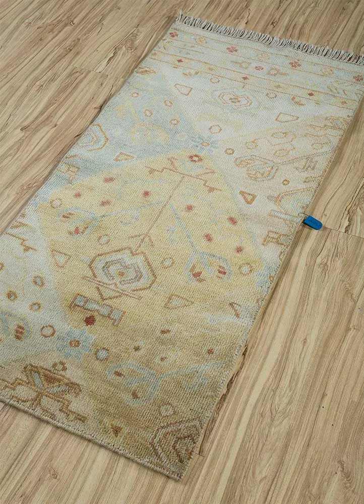 Wollteppich - 60 x 120 cm - gold