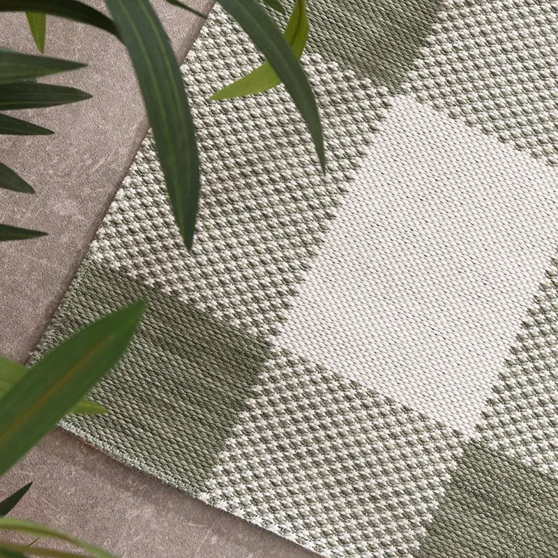 In- & Outdoor Teppich - Ranch Checkerboard Grün