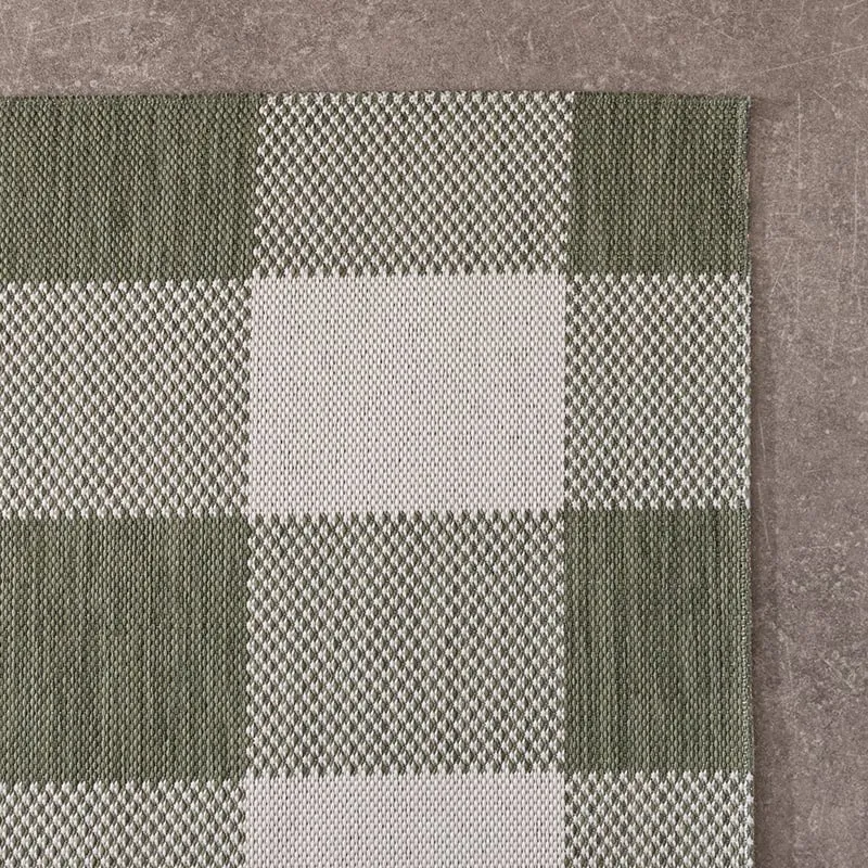 In- & Outdoor Teppich - Ranch Checkerboard Grün