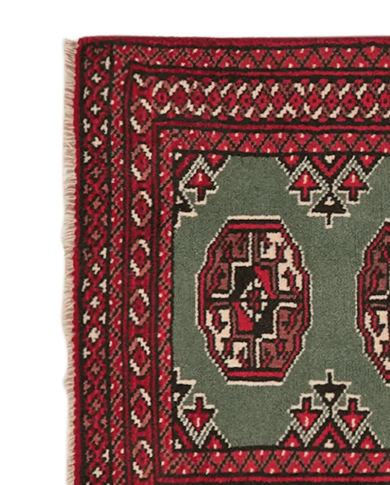 Turkman · Handgeknüpft – Grün, 97x62 cm