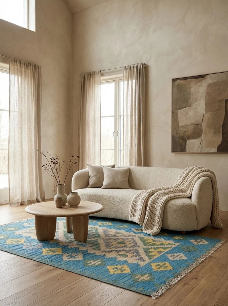 Kelim Gashgai · Handgewebt – Beige, 177x123 cm