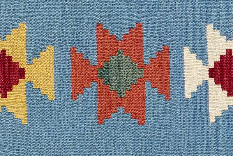 Kelim Gashgai · Handgewebt – Blau, 129x87 cm