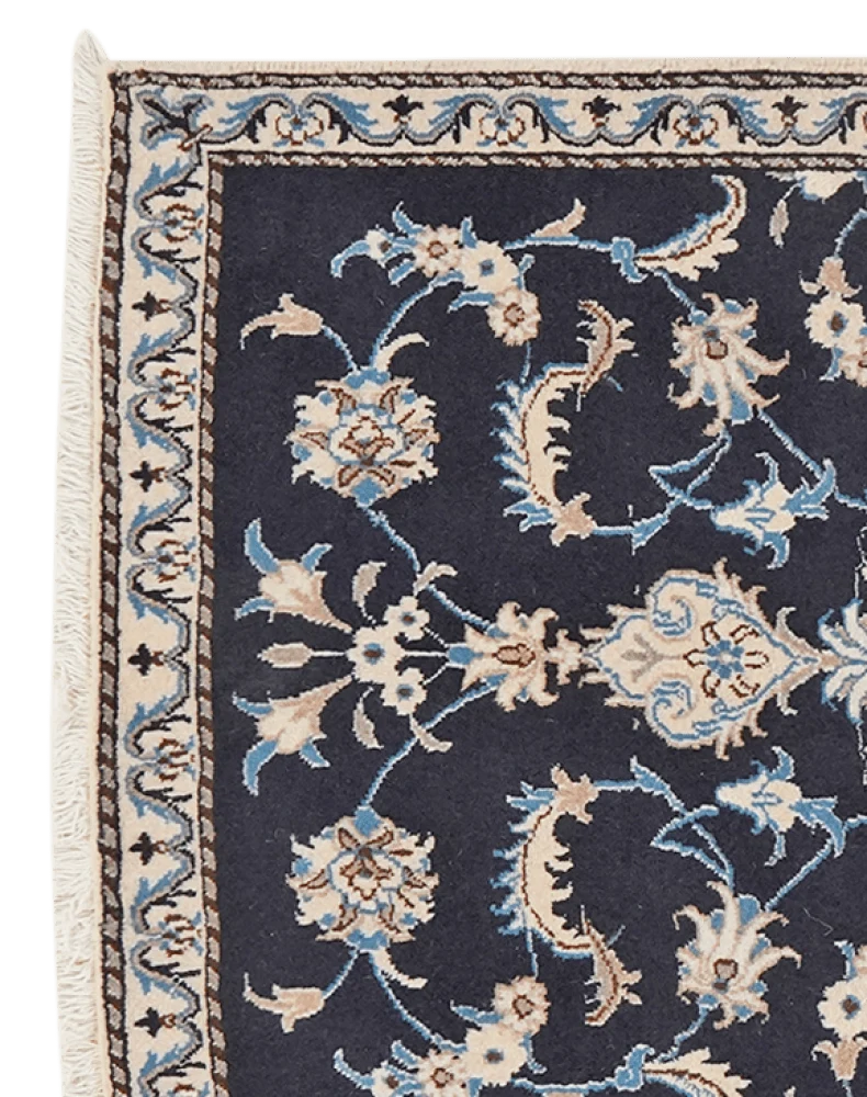 Nain 12La · Handgeknüpft – Blau, 137x86 cm
