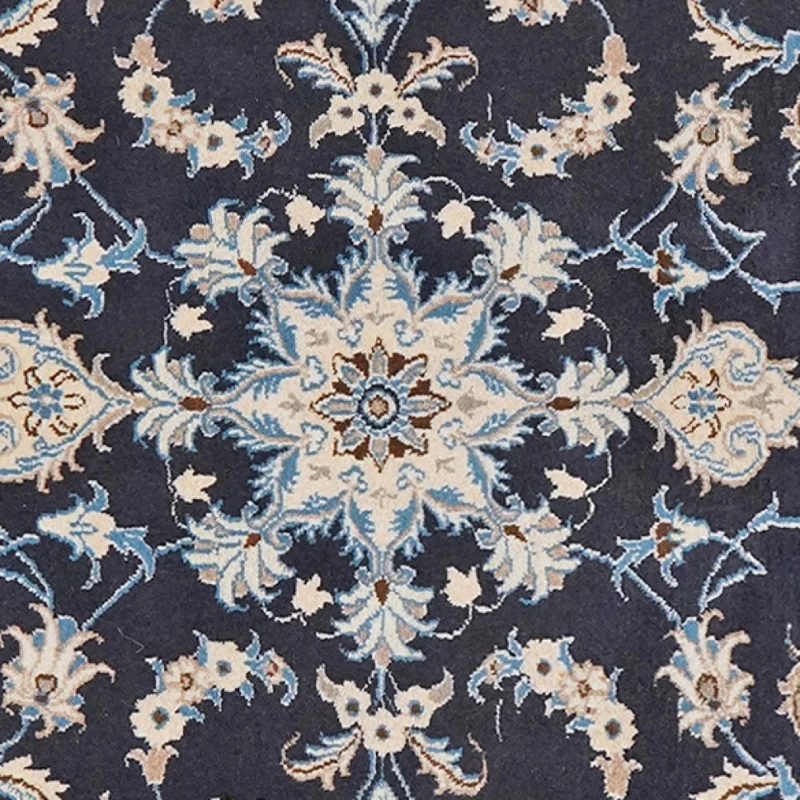 Nain 12La · Handgeknüpft – Blau, 137x86 cm