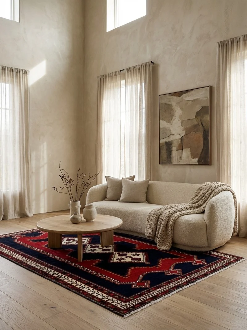 Afshar · Handgeknüpft – Blau, 233x159 cm