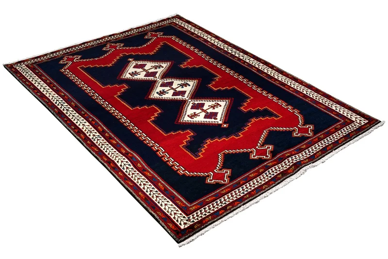 Afshar · Handgeknüpft – Blau, 233x159 cm