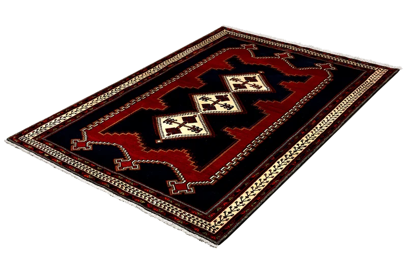 Afshar · Handgeknüpft – Blau, 233x159 cm