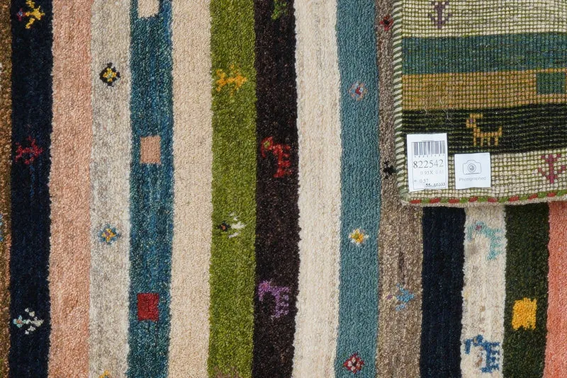 Gabbeh Sonnat · Handgeknüpft – Bunt, 93x61 cm