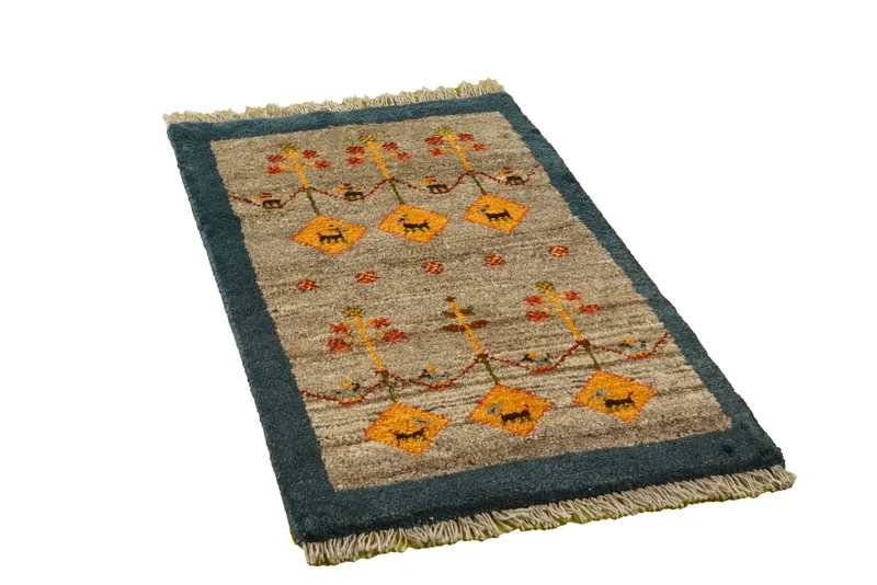 Gabbeh Sonnat · Handgeknüpft – Grau, 88x58 cm
