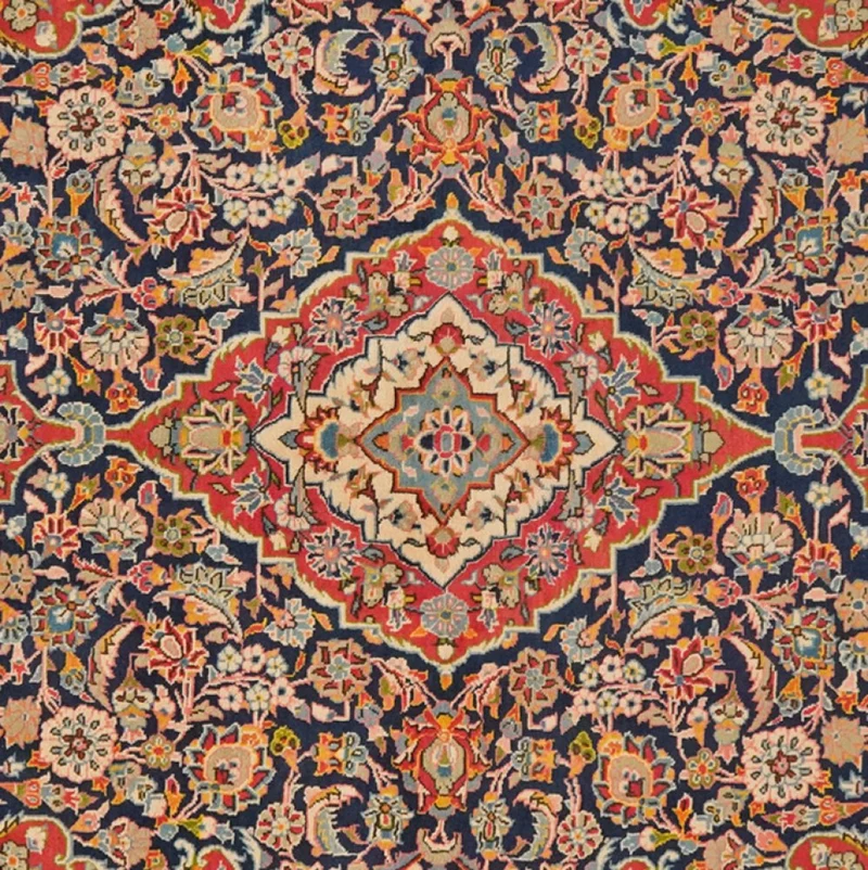 Kashan · Handgeknüpft – Blau, 214x148 cm