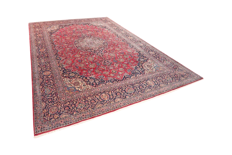 Kashan · Handgeknüpft – Rot, 382x281 cm