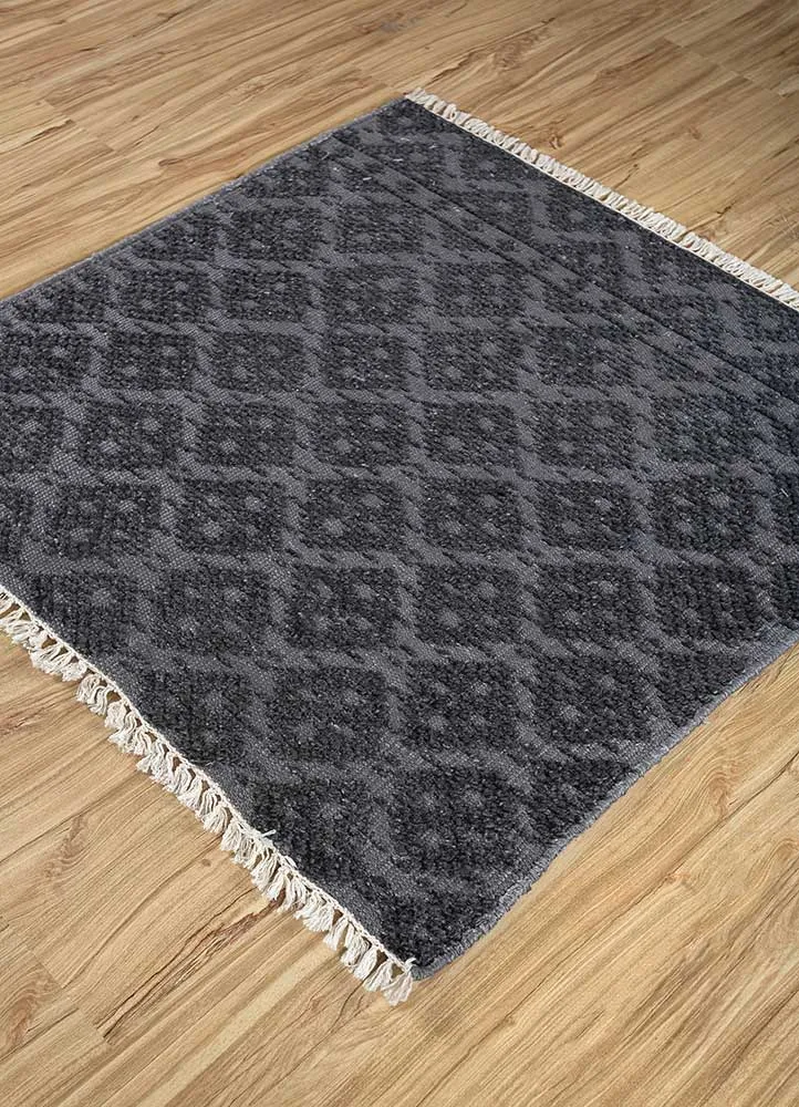 Viskose Teppich quadratisch - 75 x 75 cm - anthrazit