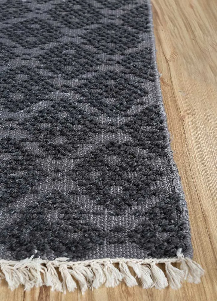 Viskose Teppich quadratisch - 75 x 75 cm - anthrazit