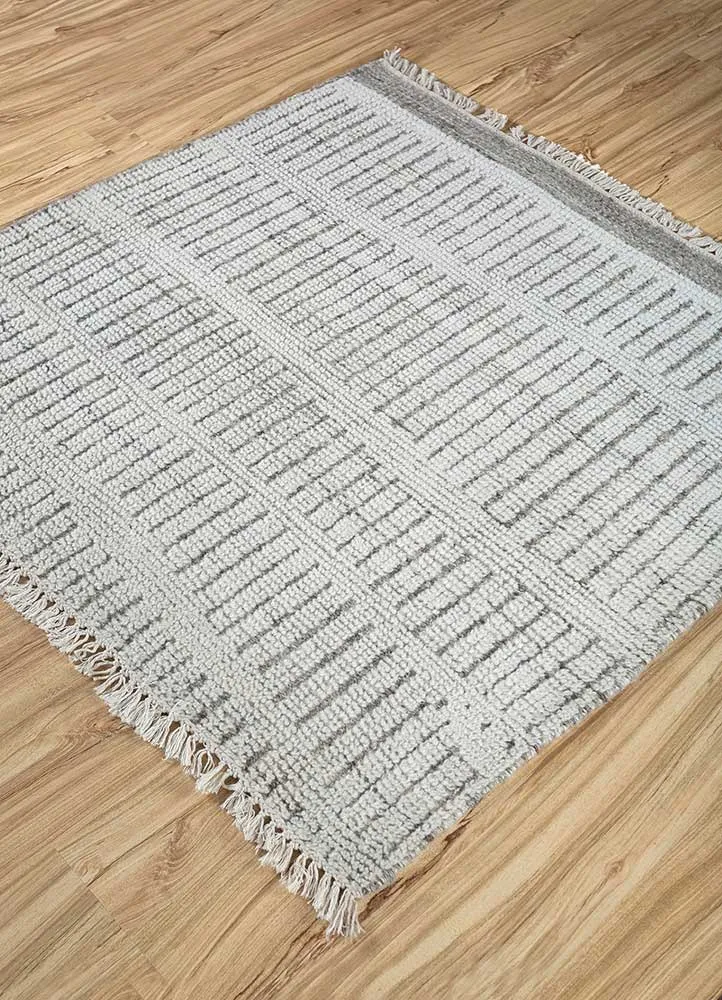 Wollteppich quadratisch - 75 x 75 cm - creme