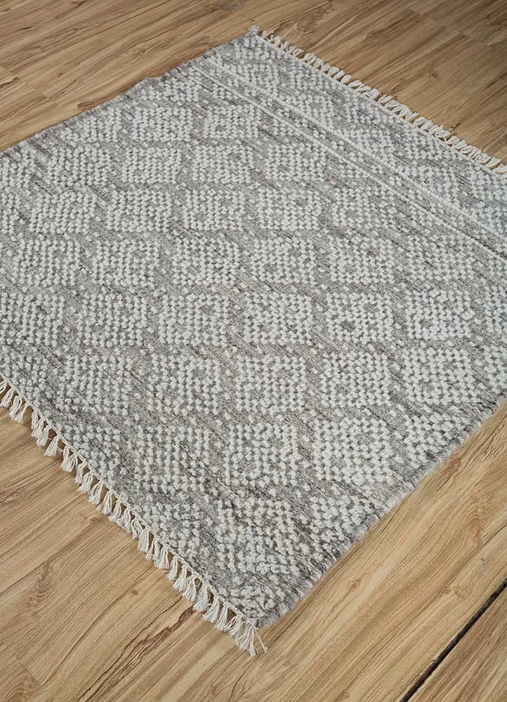Wollteppich quadratisch - 75 x 75 cm - beige