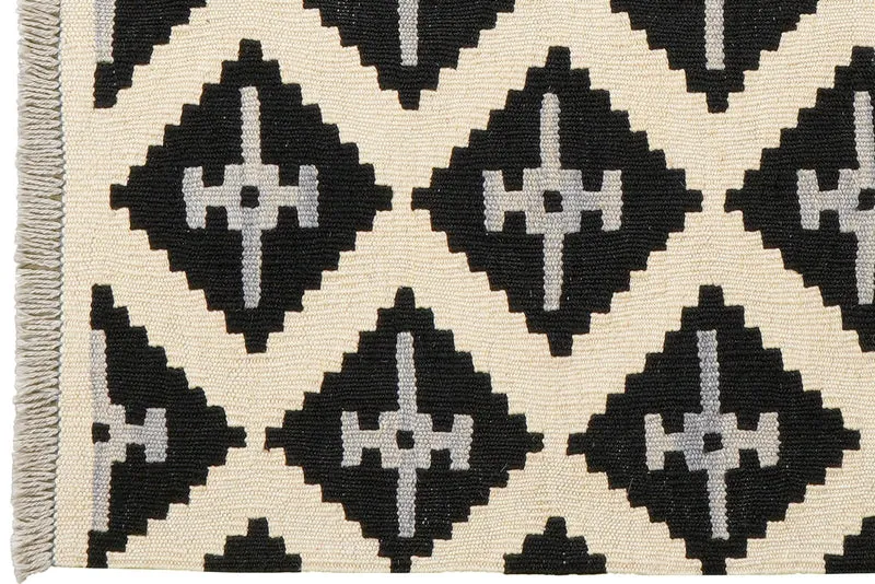 Kelim Gashgai · Handgewebt – Schwarz, 112x82 cm
