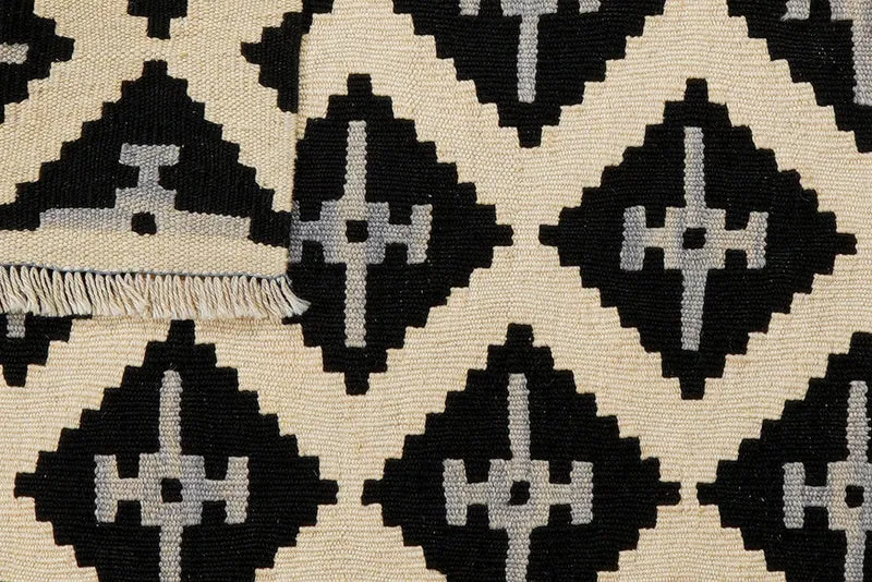 Kelim Gashgai · Handgewebt – Schwarz, 112x82 cm