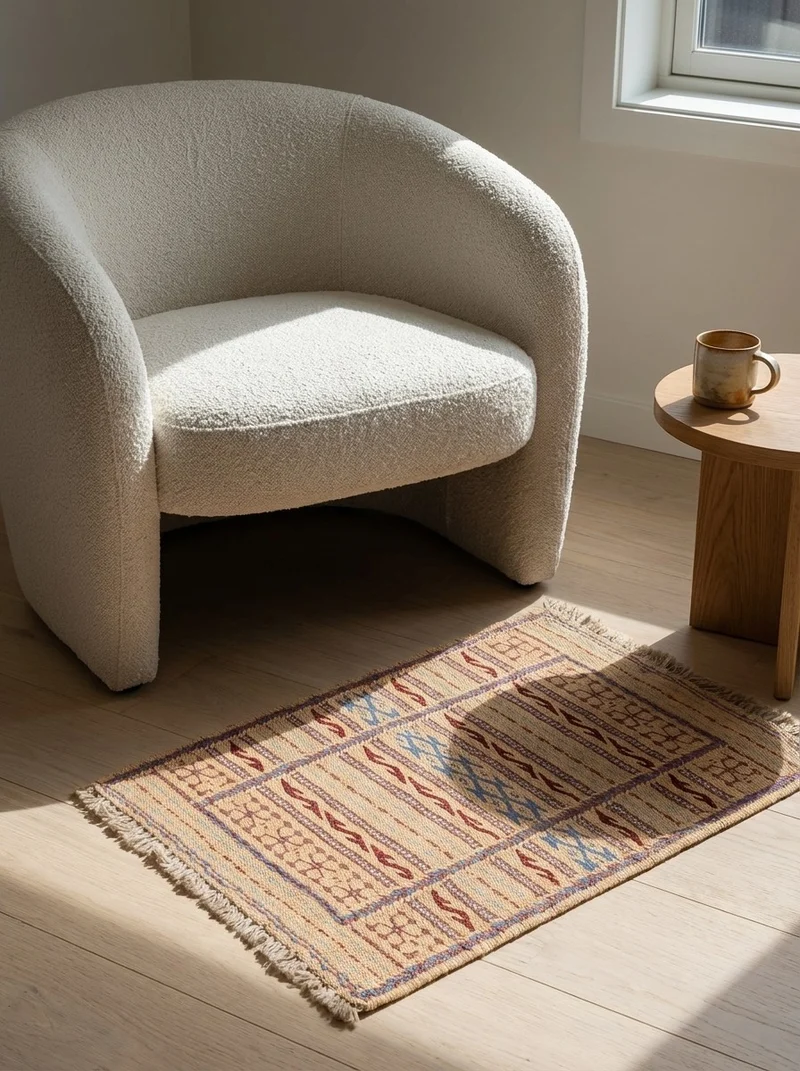 Kelim Kordi · Handgewebt – Beige, 63x42 cm