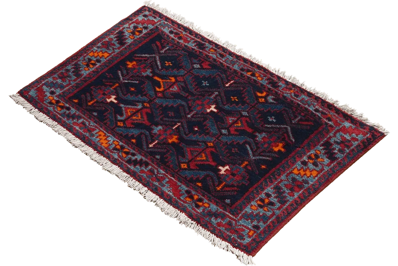 Afshar · Handgeknüpft – Blau, 58x84 cm